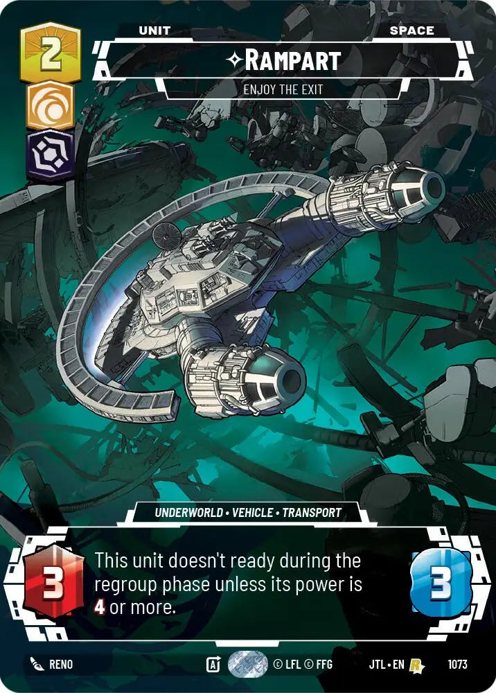 Rampart - Enjoy the Exit (Prestige Foil) (1073) [Jump to Lightspeed] - Star Wars: Unlimited Single