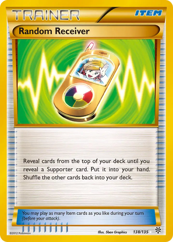 Random Receiver (138/135) [Black & White: Plasma Storm] - Pokemon Single