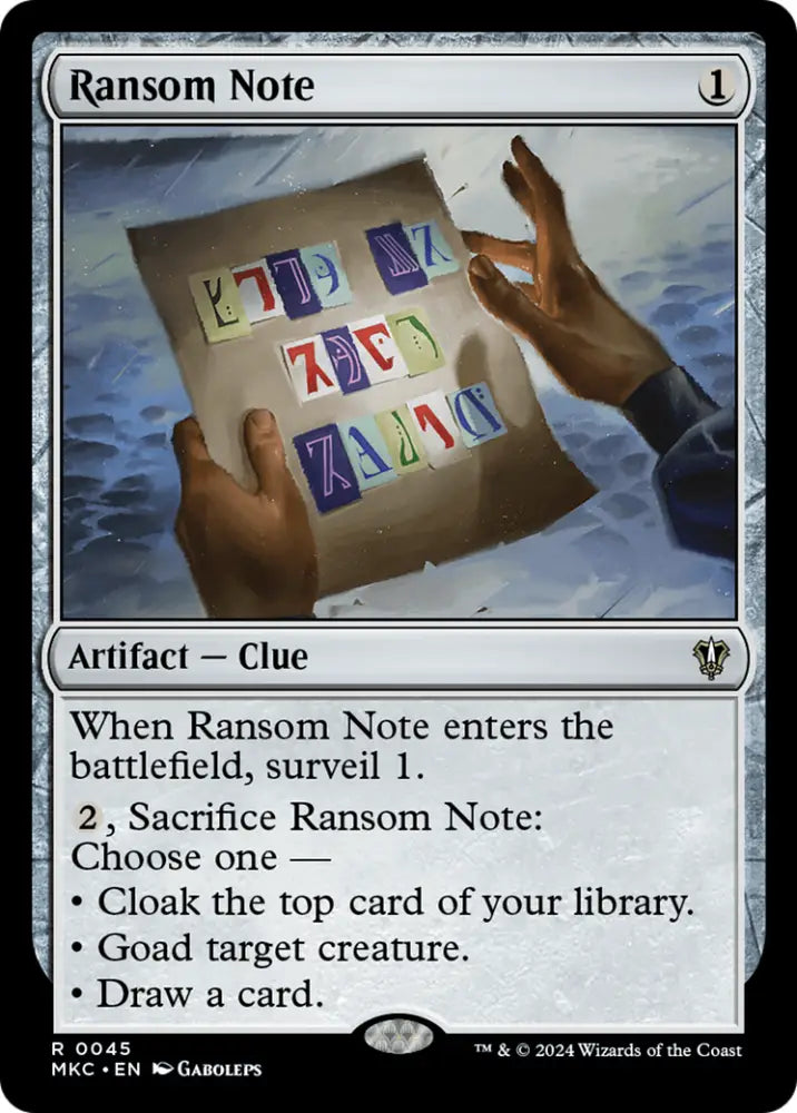 Ransom Note (0045) [Murders at Karlov Manor Commander] - MTG Single