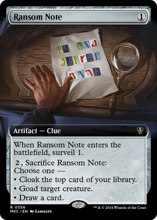 Ransom Note (0356) (Extended Art) [Murders at Karlov Manor Commander] - MTG Single