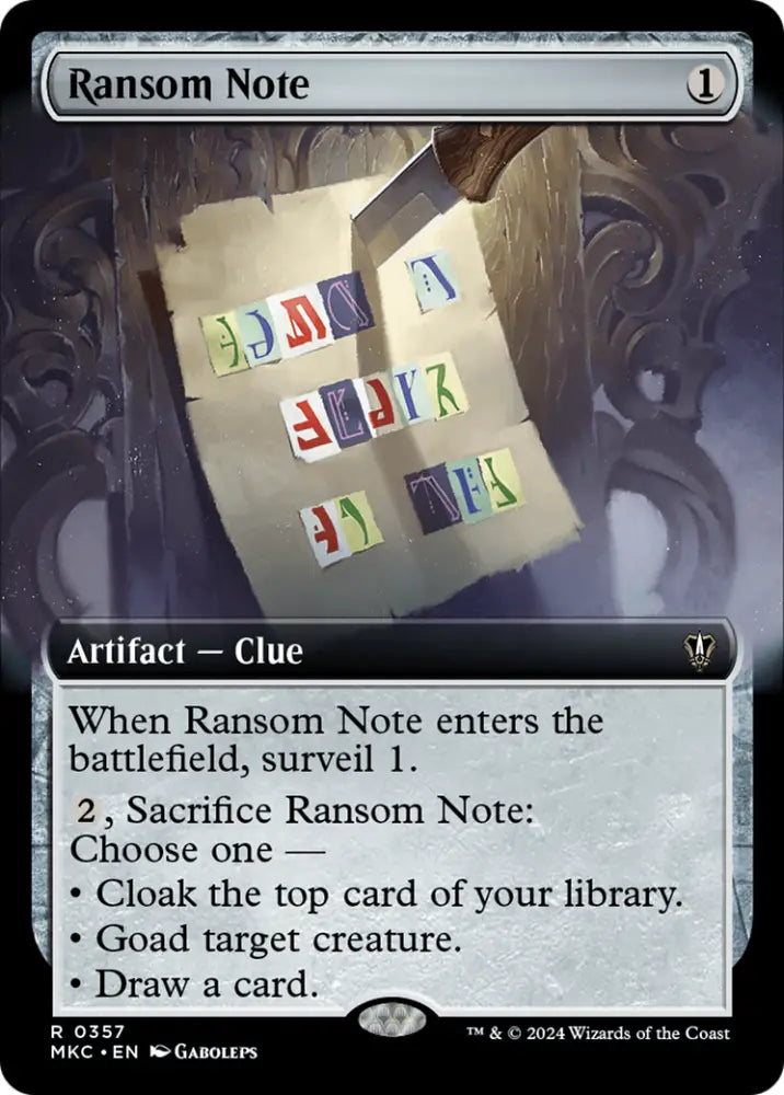 Ransom Note (0357) (Extended Art) [Murders at Karlov Manor Commander] - MTG Single