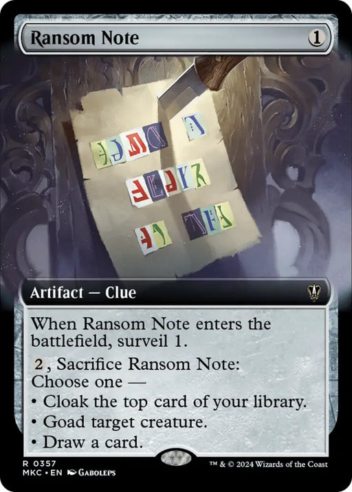 Ransom Note (0357) (Extended Art) [Murders at Karlov Manor Commander] - MTG Single