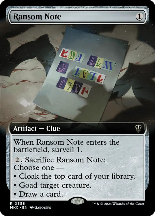 Ransom Note (0358) (Extended Art) [Murders at Karlov Manor Commander] - MTG Single