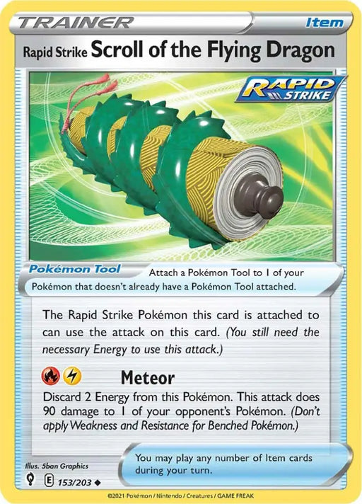 Rapid Strike Scroll of the Flying Dragon (153/203) [Sword & Shield: Evolving Skies] - Pokemon Single