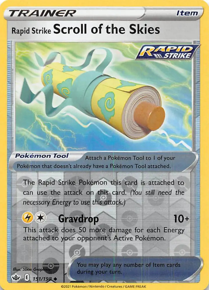 Rapid Strike Scroll of the Skies (151/198) [Sword & Shield: Chilling Reign] - Pokemon Single