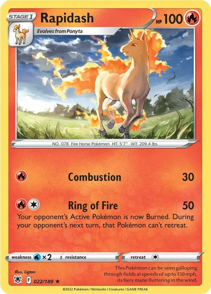 Rapidash (022/189) [Sword & Shield: Astral Radiance] - Pokemon Single