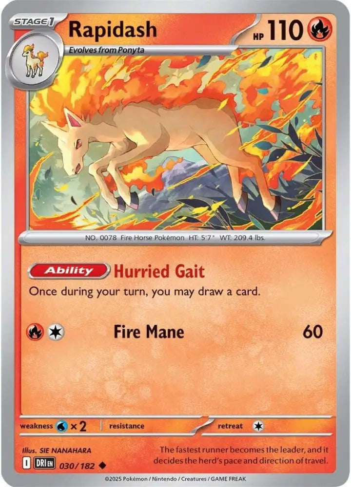 Rapidash - 030/182 [SV10: Destined Rivals] - Pokemon Single
