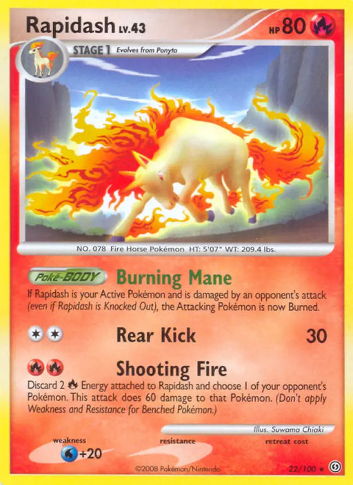 Rapidash (22/100) [Diamond & Pearl: Stormfront] - Pokemon Single