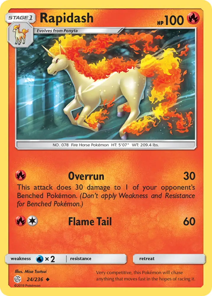 Rapidash (24/236) [Sun & Moon: Cosmic Eclipse] - Pokemon Single