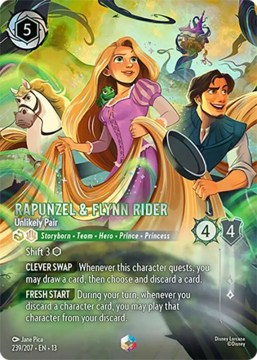 Rapunzel & Flynn Rider - Unlikely Pair (Enchanted) (239/204) [Attack of the Vine!]