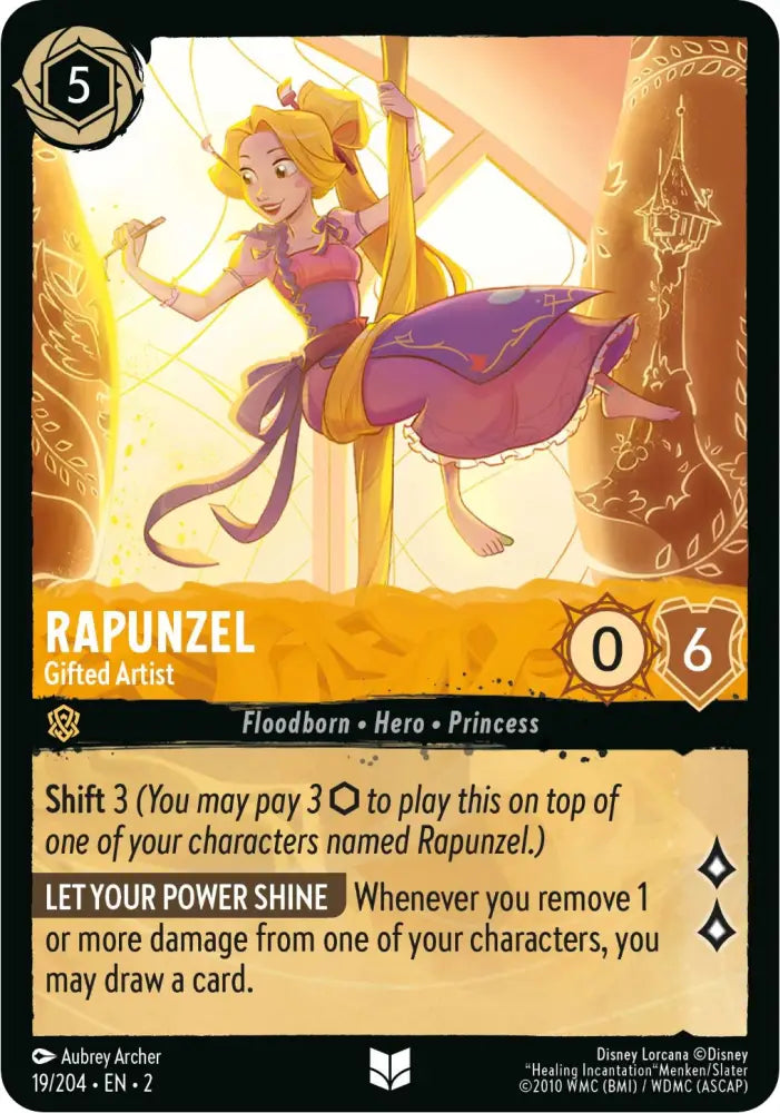 Rapunzel - Gifted Artist (19/204) [Rise of the Floodborn] - Lorcana Single