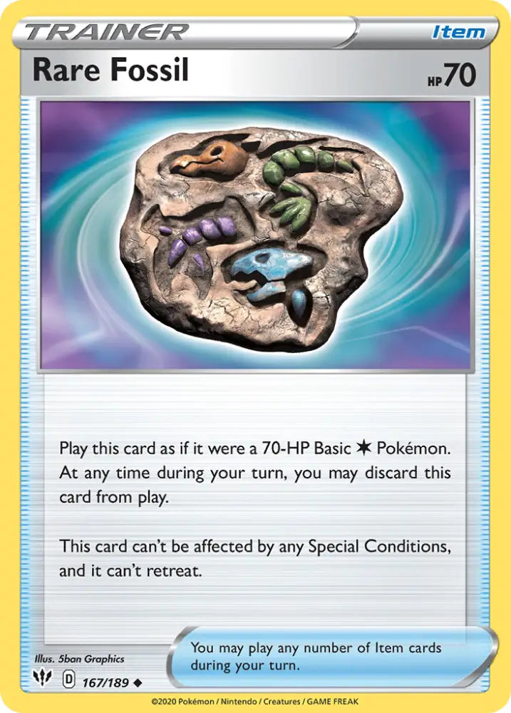 Rare Fossil (167/189) [Sword & Shield: Darkness Ablaze] - Pokemon Single