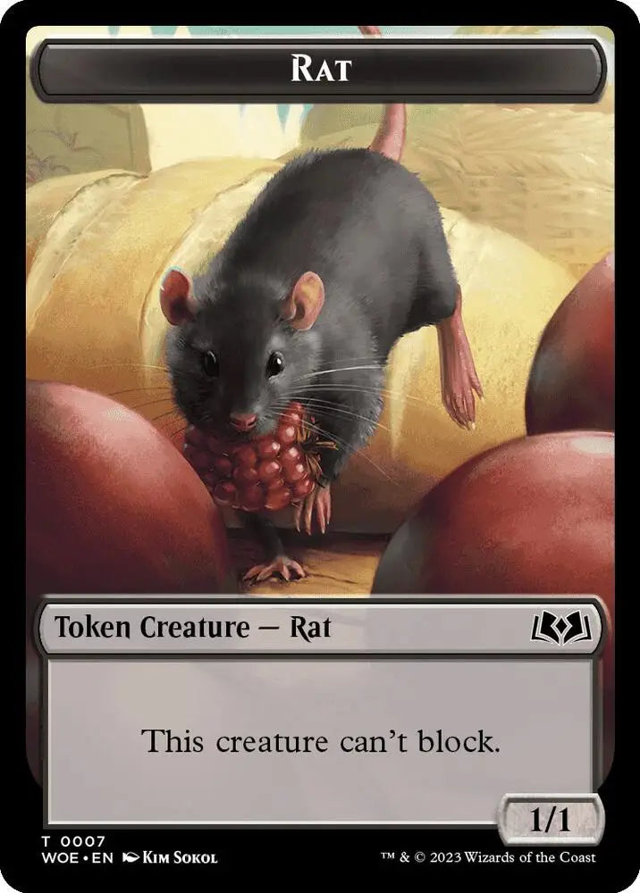 Rat // Food (0012) Double-Sided Token (7 // 12) [Wilds of Eldraine]