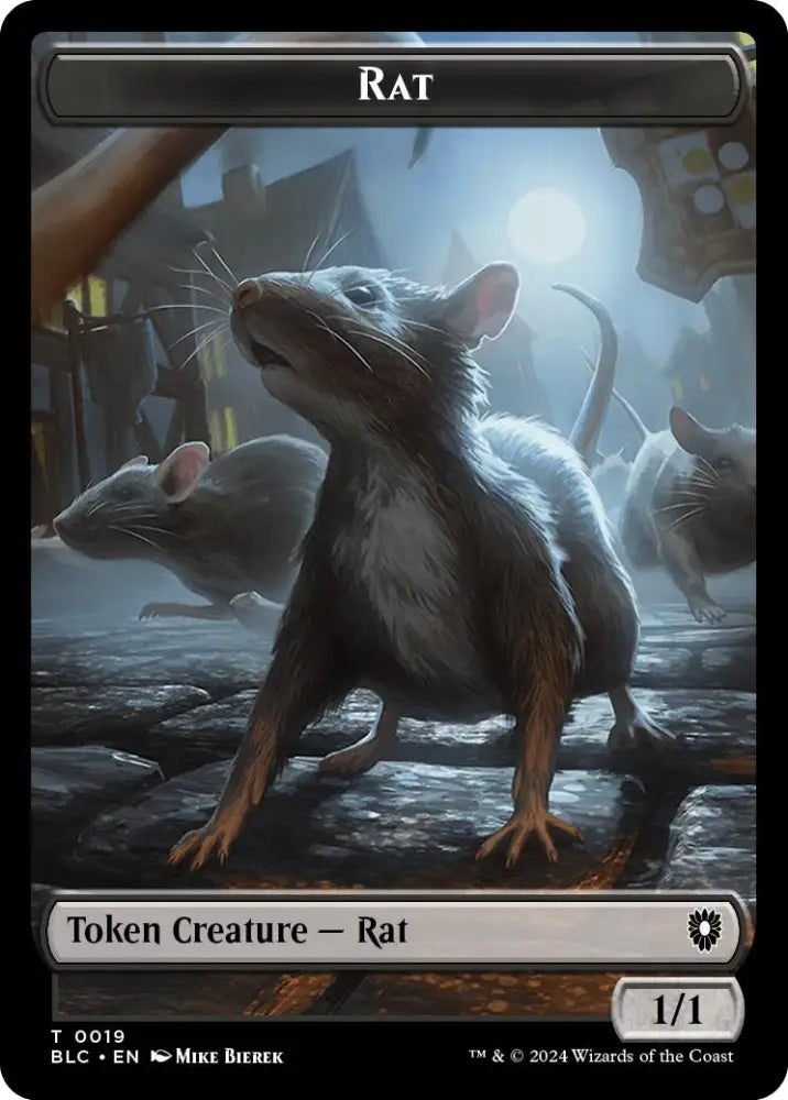 Rat // Raccoon Double-Sided Token [Bloomburrow Commander Tokens] - MTG Single