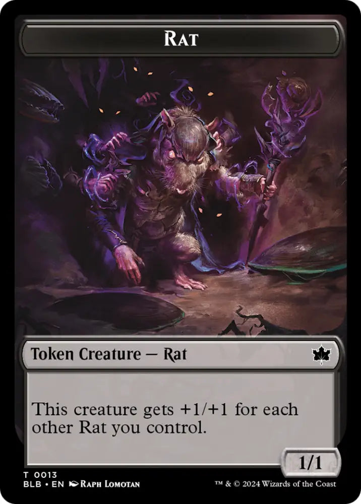 Rat // Splash Lasher Double-Sided Token [Bloomburrow Tokens] - MTG Single
