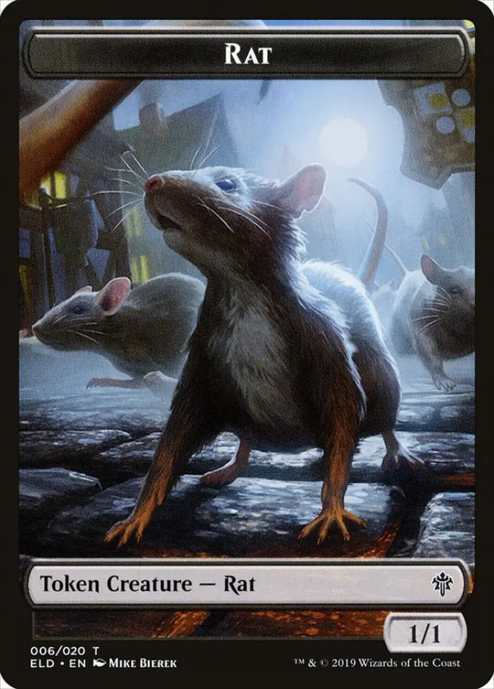 Rat Token [Throne of Eldraine Tokens] - MTG Single