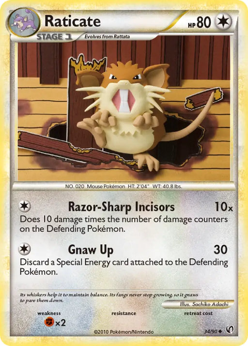 Raticate (34/90) [HeartGold & SoulSilver: Undaunted] - Pokemon Single