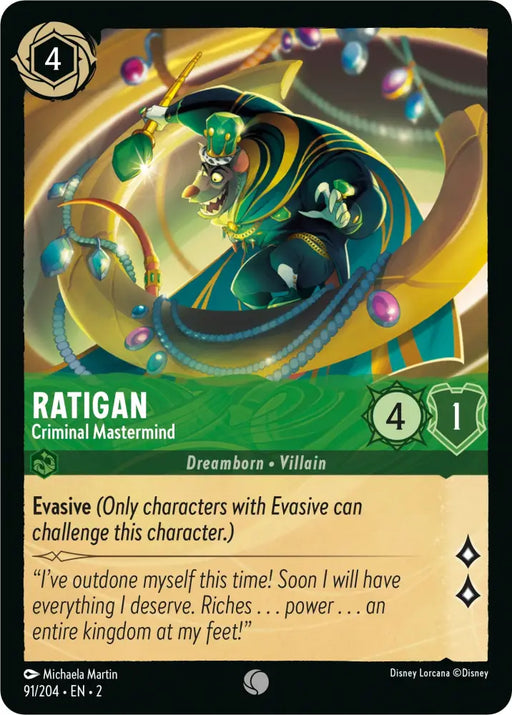 Ratigan - Criminal Mastermind (91/204) [Rise of the Floodborn] - Lorcana Single