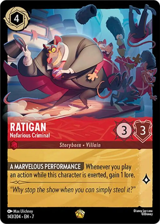 Ratigan - Nefarious Criminal (143/204) [Archazia’s Island] - Lorcana Single