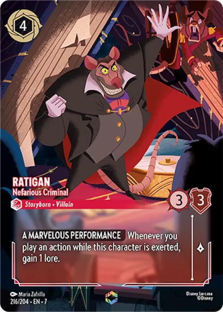 Ratigan - Nefarious Criminal (Enchanted) (216/204) [Archazia’s Island] - Lorcana Single