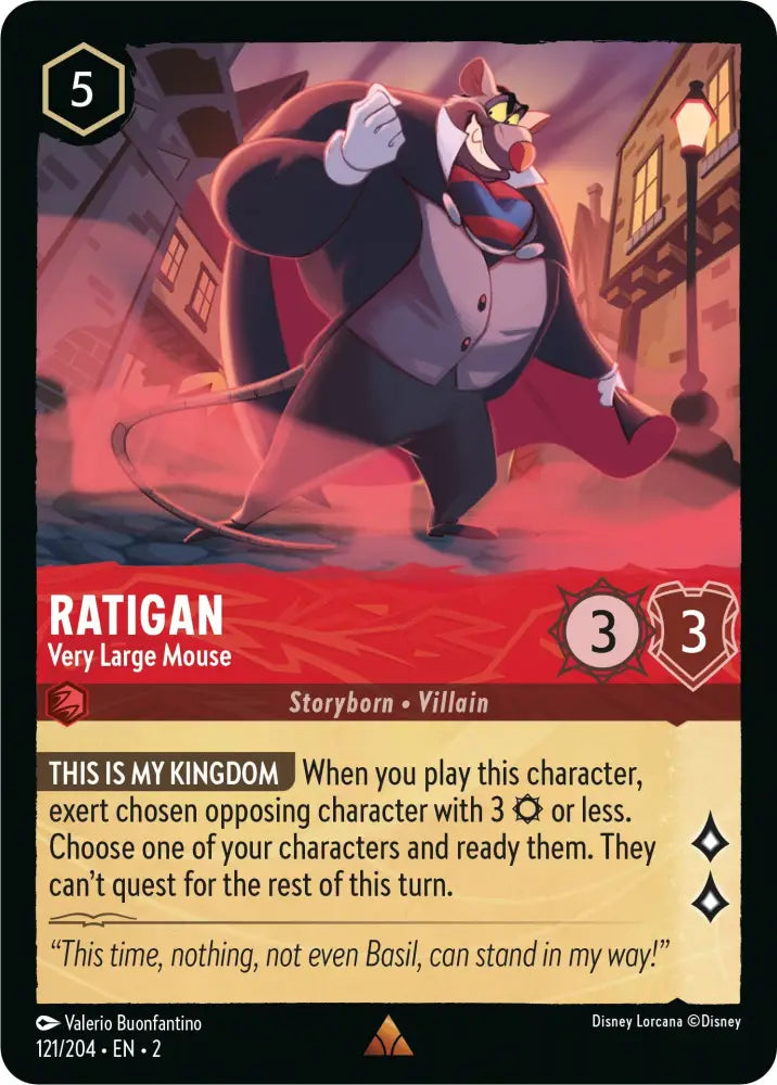 Ratigan - Very Large Mouse (121/204) [Rise of the Floodborn] - Lorcana Single
