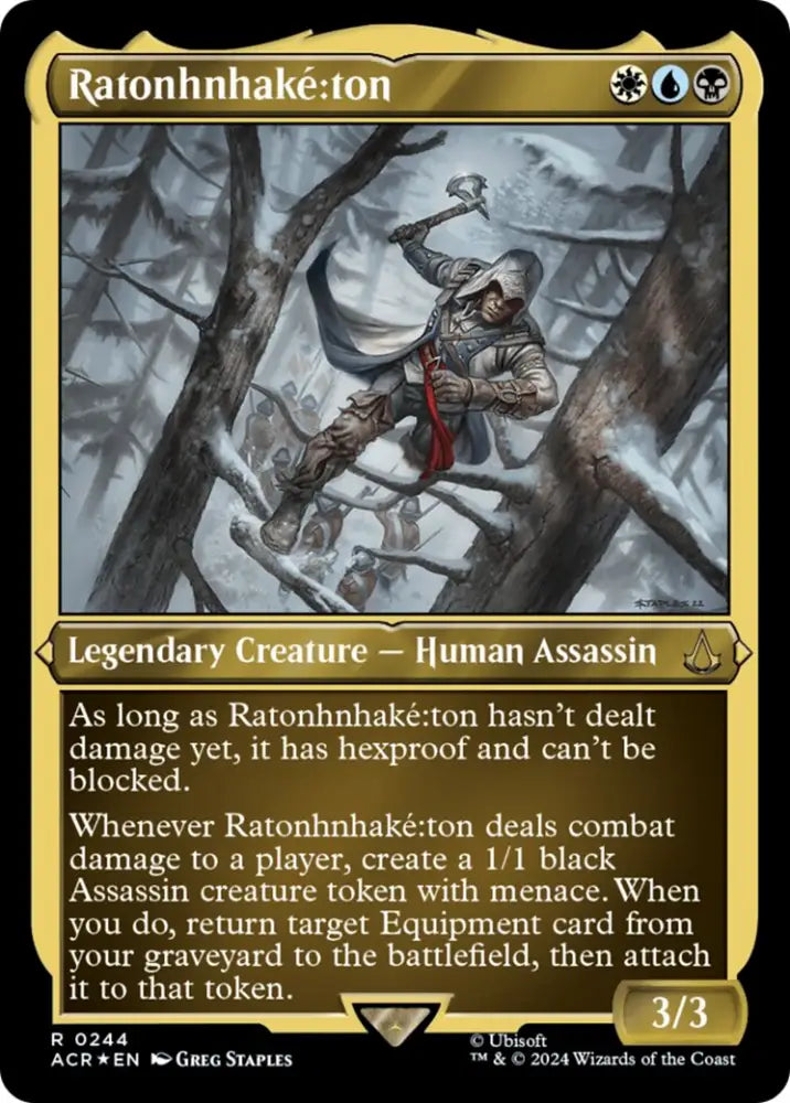 Ratonhnhake:ton (Foil Etched) [Assassin’s Creed] - MTG Single