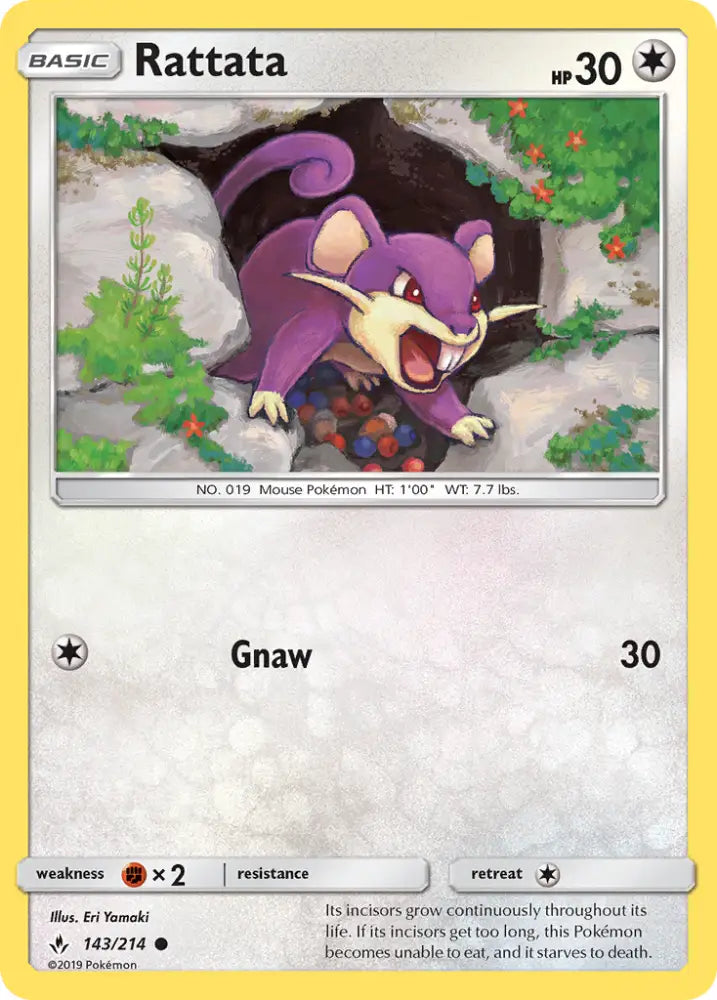 Rattata (143/214) [Sun & Moon: Unbroken Bonds] - Pokemon Single
