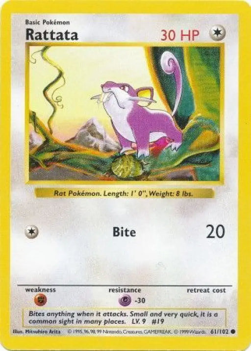 Rattata (61/102) [Base Set Shadowless Unlimited] - Pokemon Single