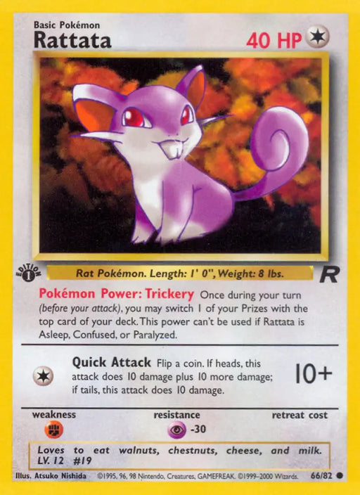 Rattata (66/82) [Team Rocket 1st Edition] - Pokemon Single