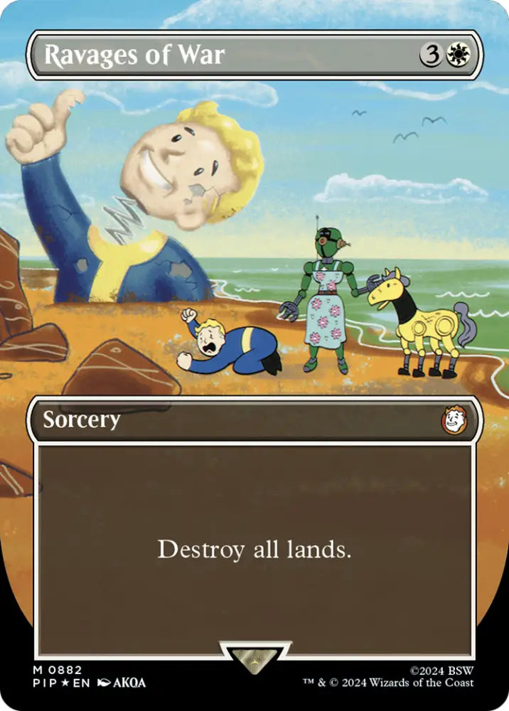 Ravages of War (Borderless) (Surge Foil) [Fallout] - MTG Single