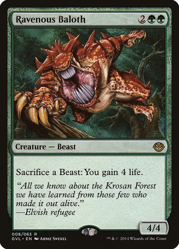Ravenous Baloth (Garruk vs. Liliana) [Duel Decks Anthology] - MTG Single
