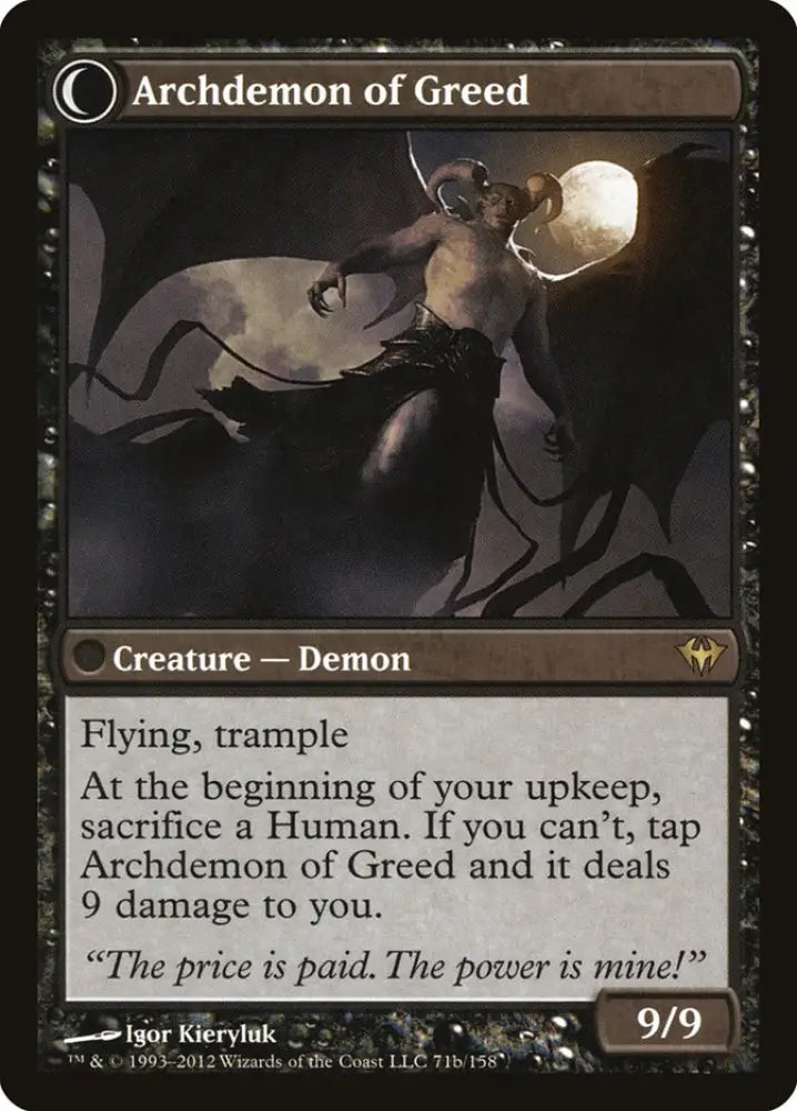Ravenous Demon // Archdemon of Greed [Dark Ascension] - MTG Single