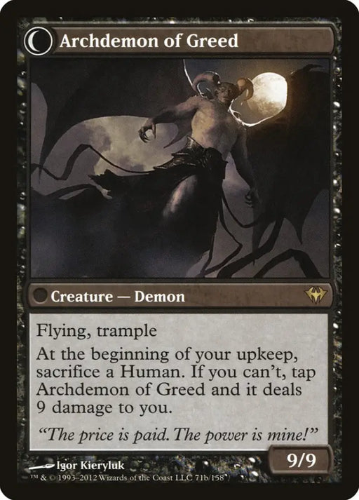 Ravenous Demon // Archdemon of Greed [Dark Ascension] - MTG Single