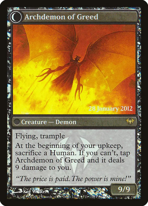 Ravenous Demon // Archdemon of Greed [Dark Ascension Prerelease Promos] - MTG Single