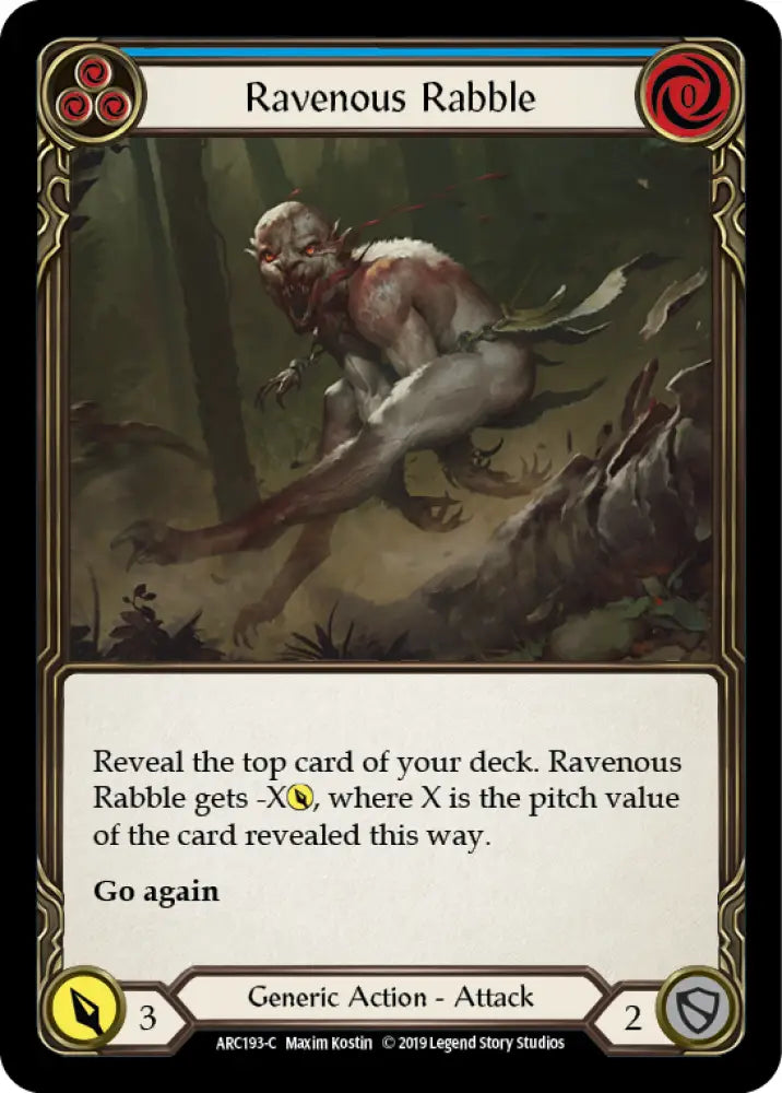 Ravenous Rabble (Blue) [Arcane Rising 1st Edition] 1st Edition Rainbow Foil - Flesh And Blood Single