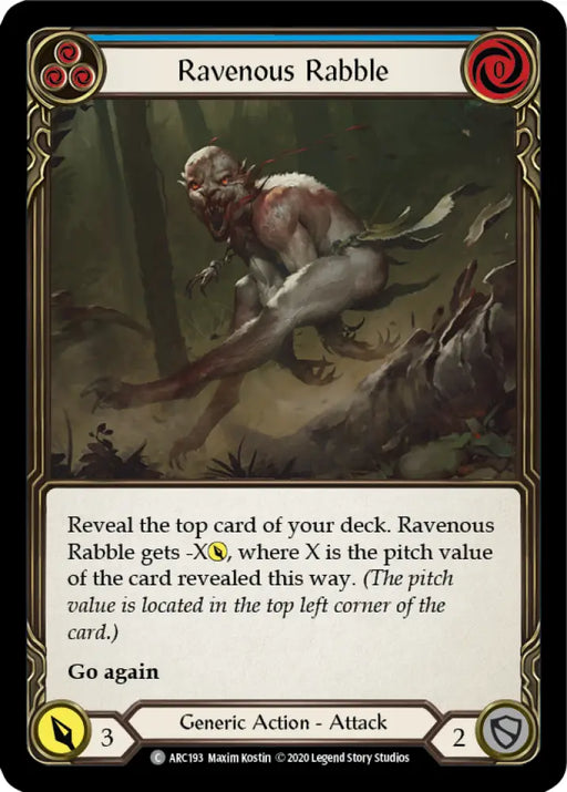 Ravenous Rabble (Blue) [Arcane Rising Unlimited] Unlimited Normal - Flesh And Blood Single