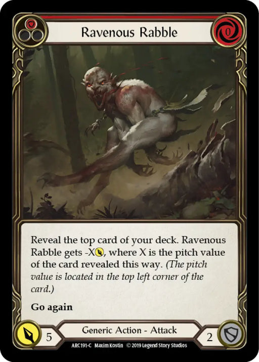 Ravenous Rabble (Red) [Arcane Rising 1st Edition] 1st Edition Normal - Flesh And Blood Single