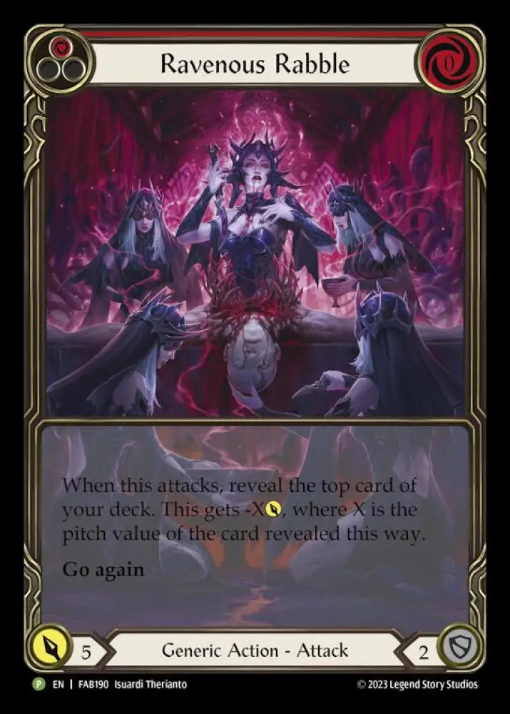 Ravenous Rabble (Red) [FAB190] (Promo) Rainbow Foil - Flesh And Blood Single