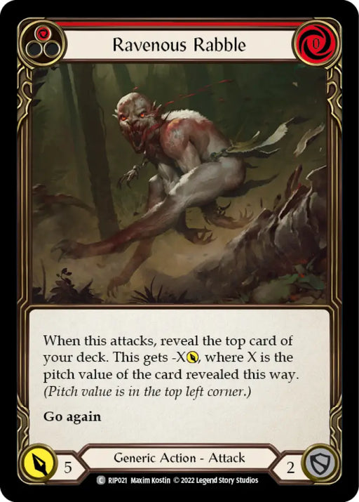 Ravenous Rabble (Red) [Outsiders] (Riptide Blitz Deck) - Flesh And Blood Single