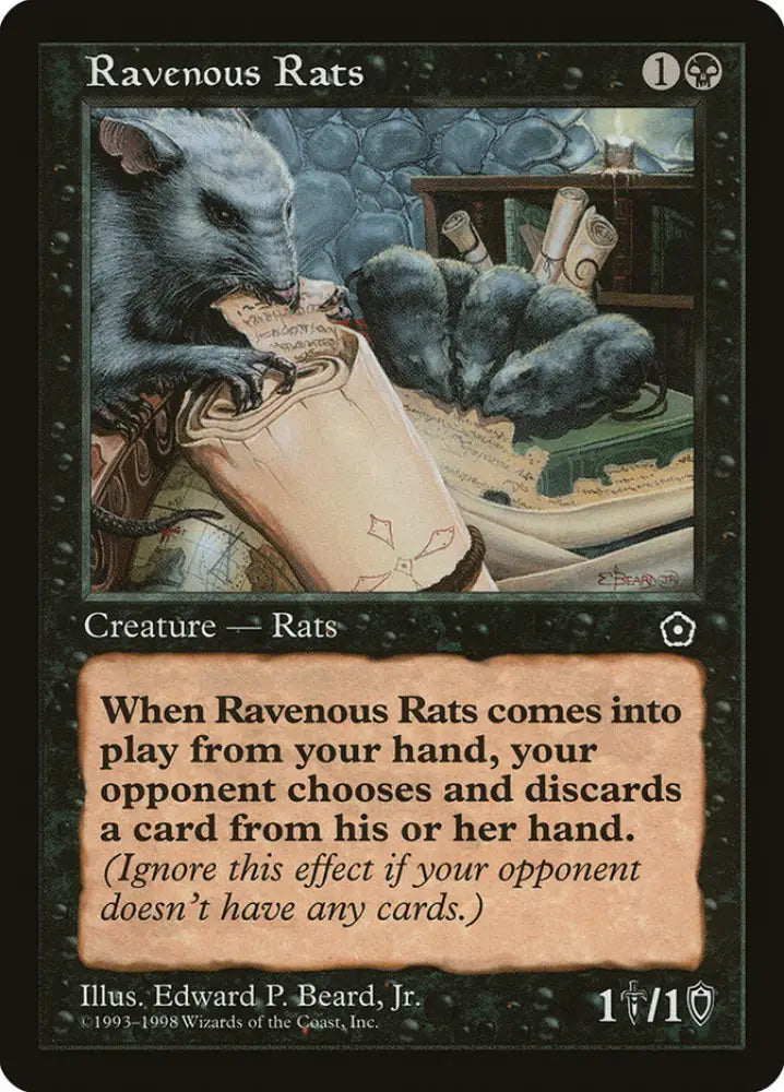 Ravenous Rats [Portal Second Age] - MTG Single
