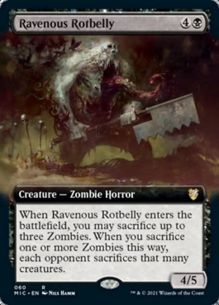 Ravenous Rotbelly (Extended Art) [Innistrad: Midnight Hunt Commander] - MTG Single