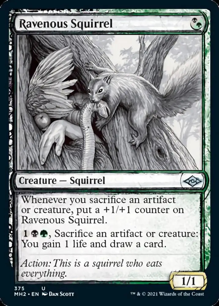 Ravenous Squirrel (Sketch) [Modern Horizons 2] - MTG Single