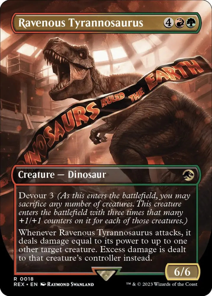 Ravenous Tyrannosaurus (Borderless) [Jurassic World Collection] - MTG Single