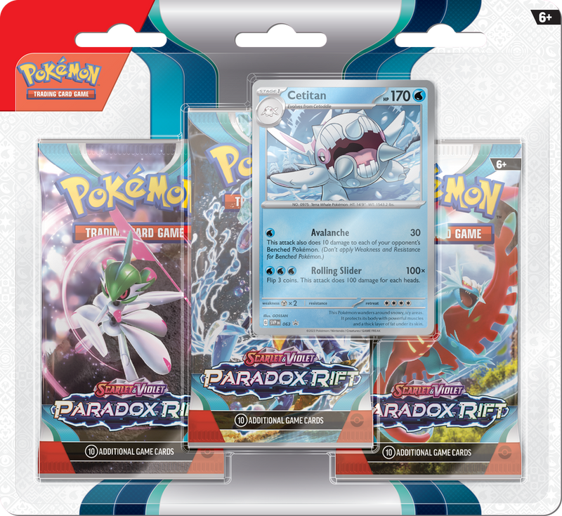 Pokemon SV4 Paradox Rift 3PK Blister Cetitan