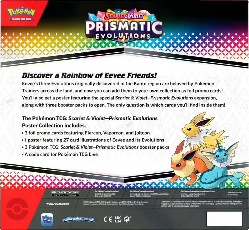 Pokemon SV8.5 Prismatic Evolutions Poster Collection