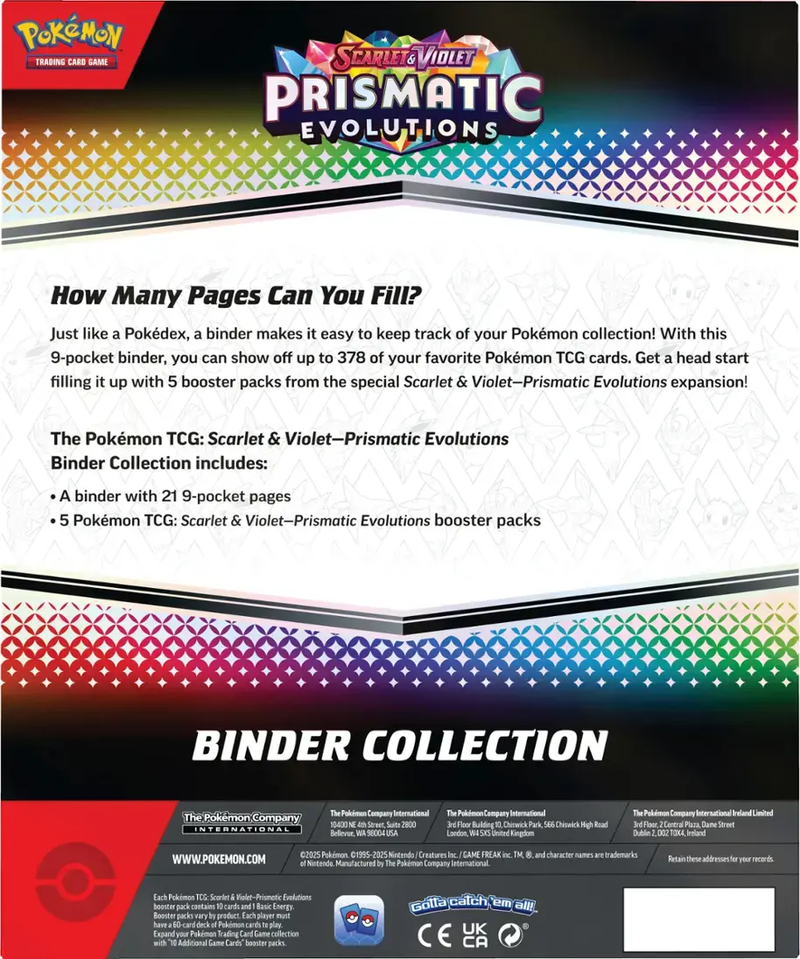 Pokemon SV8.5 Prismatic Evolutions Binder Collection
