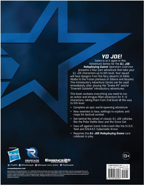 G.I. Joe RPG Operation Cold Iron Adventure