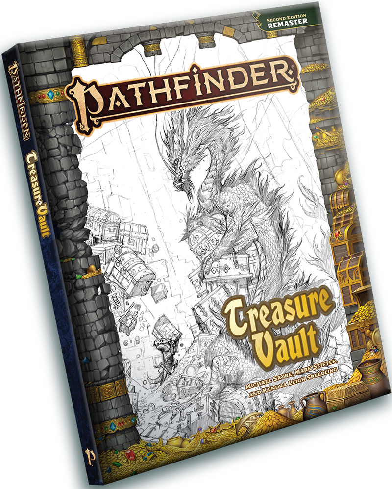 Pathfinder 2E RPG Treasure Vault Remastered Sketch Cover