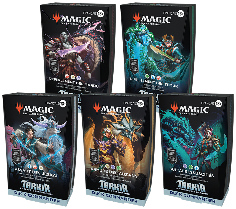 MTG Tarkir Tempête des Dragons Deck Commander Ensemble de 5 (FR)