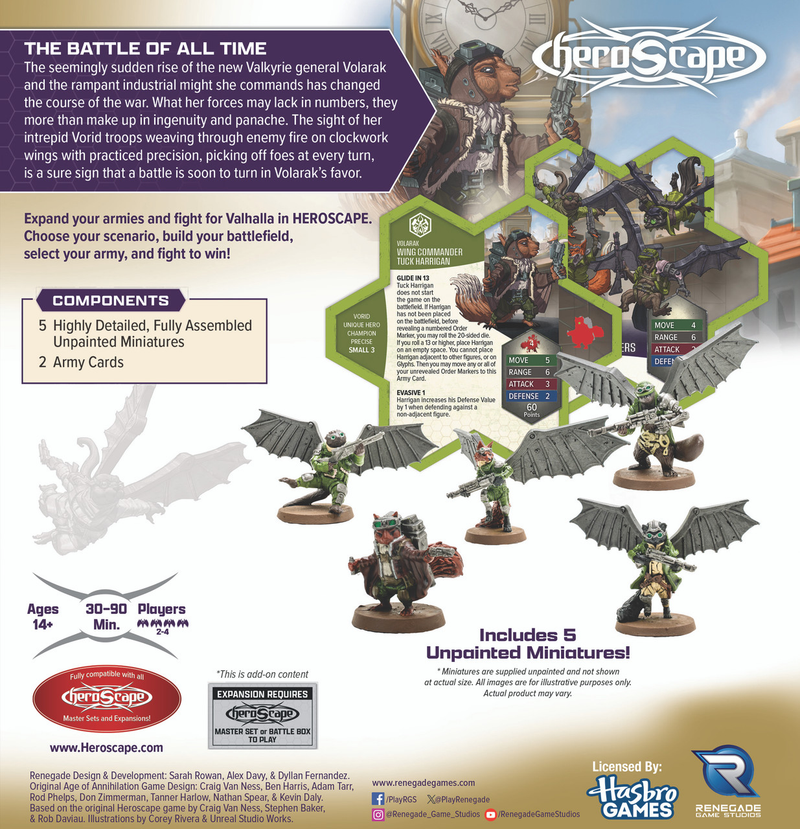 Heroscape - Rising Tide : Wing Commander Tuck Harrigan et Vorid Glidestrikers